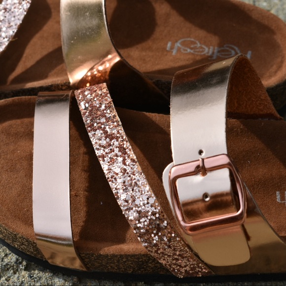 6.5 Rose Gold Slip On Sandals - Picture 2 of 2